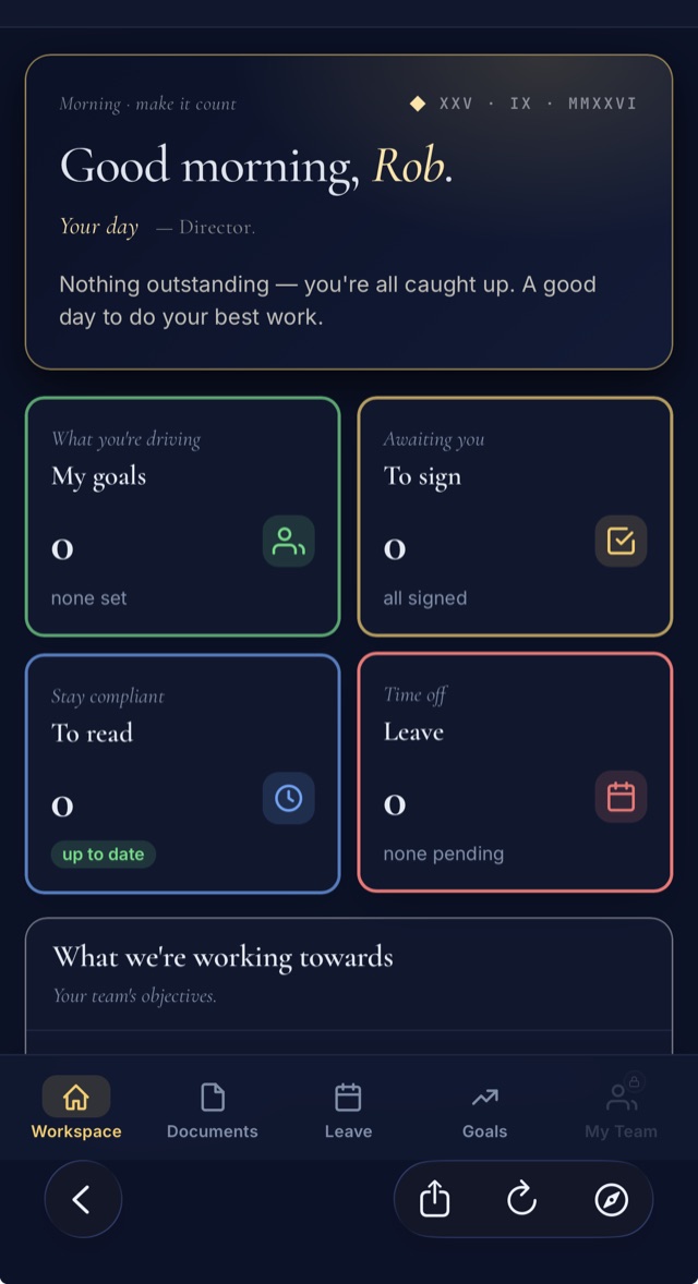 Their day: HR Origin on an employee's phone